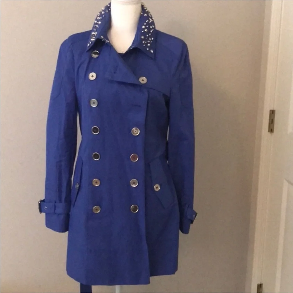 Sam Edelman Vibrant Blue Trench Coat - Picture 4 of 8